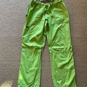 Women’s Lime Green Utility Scrub Pants with Drawstring
